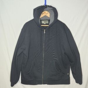 Bc Clothing Men's Balck Gray Plush Lined Front Zip Hoodie Size XL